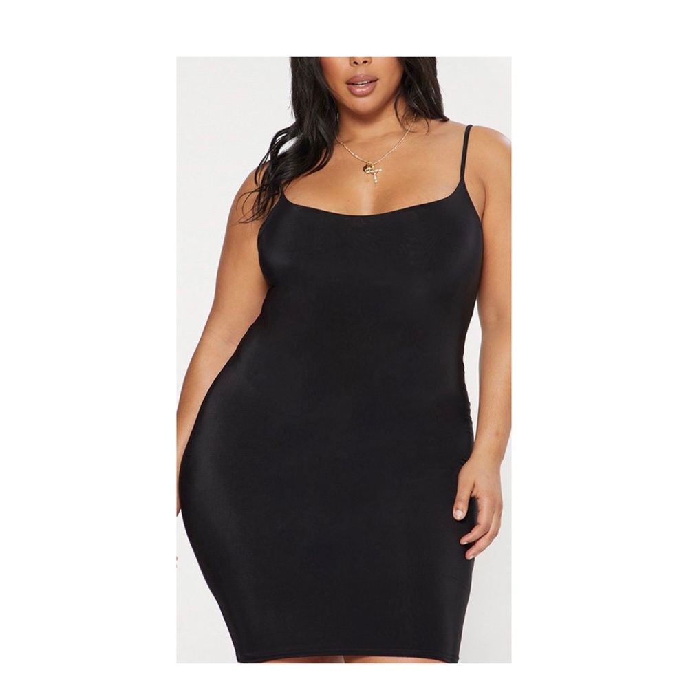 Black strappy midi dress. 👗